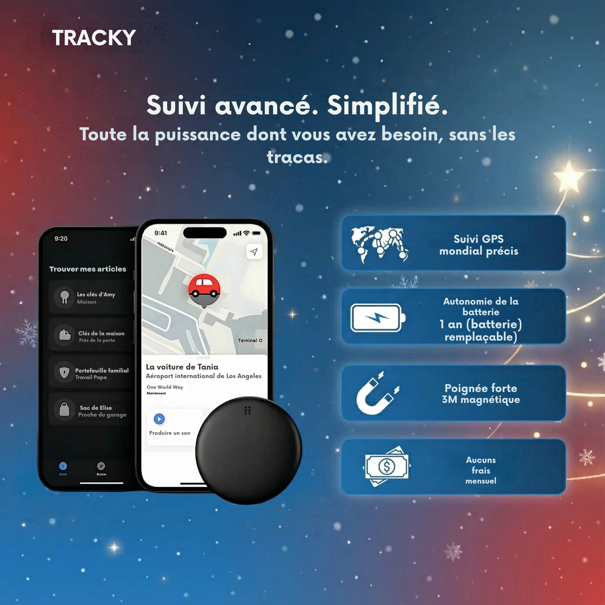 Tracky™ – Pas seulement un localisateur GPS pour voitures. Votre chercheur de tout.